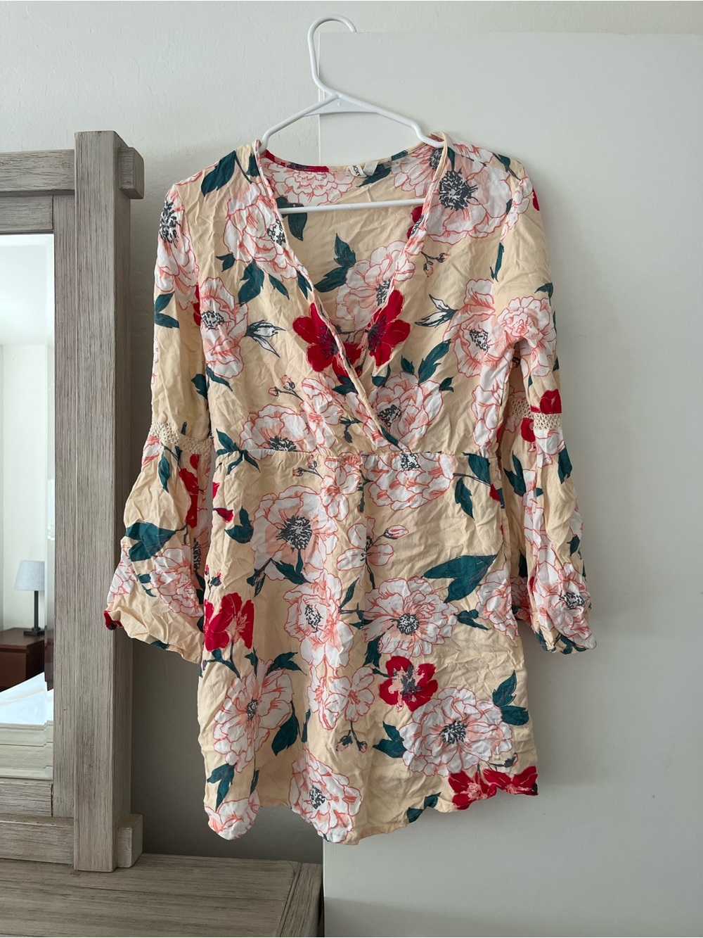 Roxy Women’s Floral Dress in Cream, Red, Teal